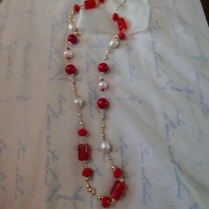 Handmade Cultured Pearl and Bead Necklace